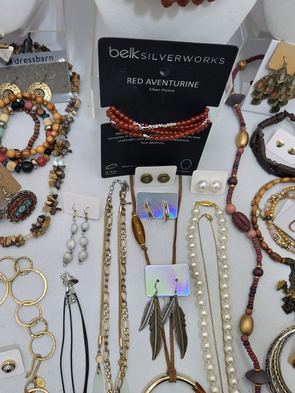 HUGE ​58pc Vintage & Modern Jewelry Lot CHICO'S BELK J CREW Necklace Earrin TOBI - Picture 4 of 16